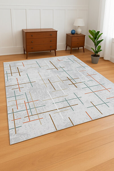 Formeya Dot Taban Kaymaz Halı Yolluk Mutfak Salon Halısı Dijital Baskılı Yıka...