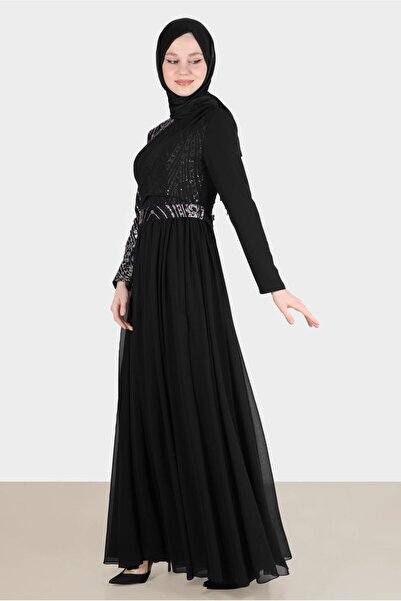 Alvina Taş Detaylı Kuşaklı Abiye Elbise 50222