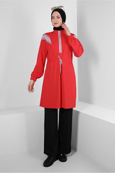 Alvina Gathered Waist Stripe Detailed Tunic 43840