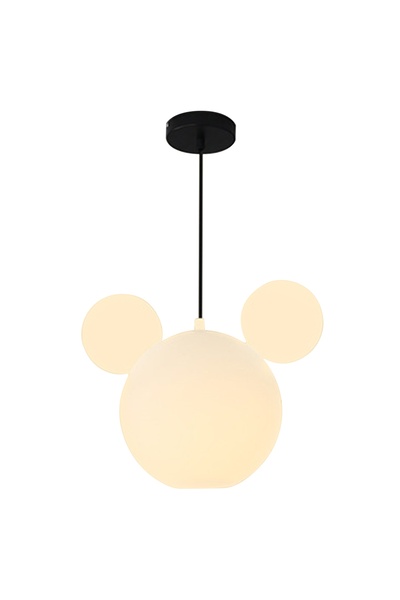 sharpdo LED 3-Color Adjustable Cream Style Mickey Chandelier, Adjustable Hanging Wire Length