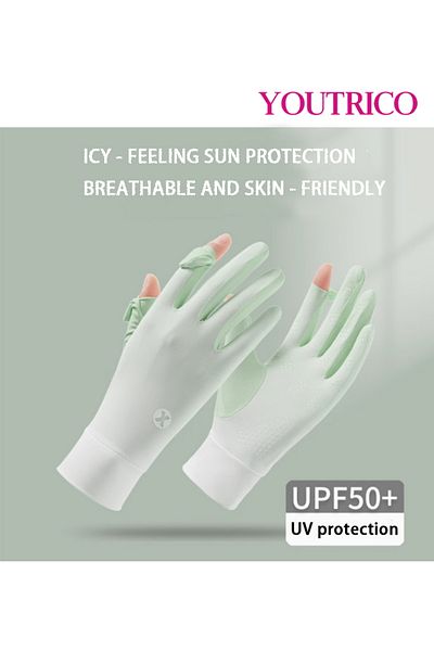 Youtrico Ice Silk Gloves Special For Cycling And Driving Uv Resistant Spf50 High Protection