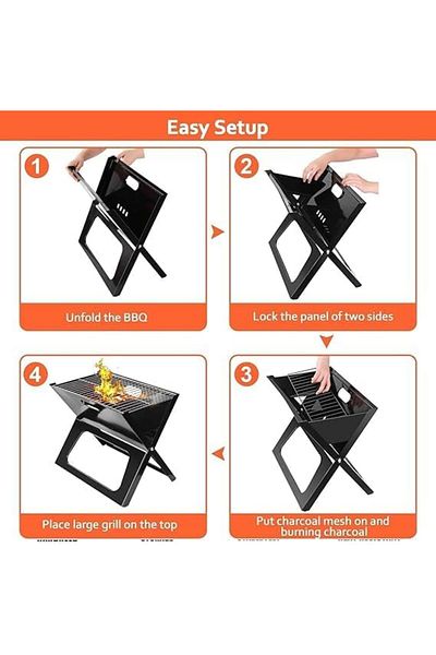 Other Portable Instant Foldable Charcoal Grill - Durable, Space-Saving, Foldable Design for Outdoor Use.