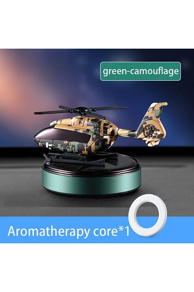 Choice Green Camo Car Air Freshener Solar Helicopter Interior Accessories Decoration Propeller Rotating Aut