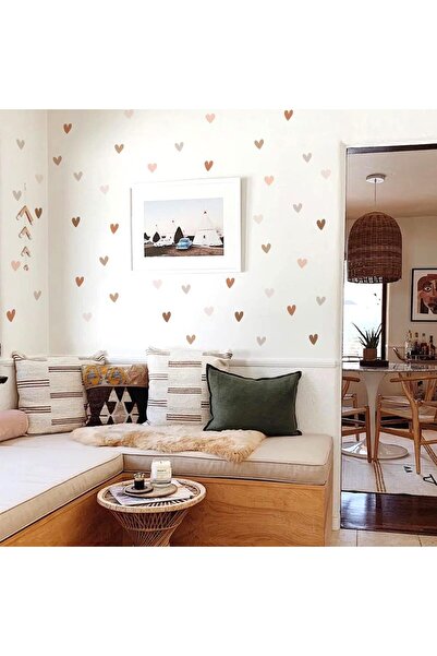 Finduat Boho Heart Wall Stickers - Removable Wall Decals for Nursery & Kids Room