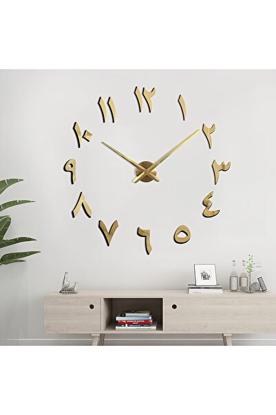 Arabest ساعة حائط، ملصق مرآة ثلاثي الأبعاد، ساعات حائط كبيرة الحجم، ساعات حائ...
