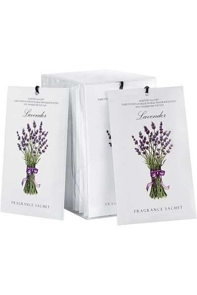 Generic YRQX 12 Packs Lavender Sachet, Lavender Scented Sachets Air Freshener for Drawer and Closet, Drawer