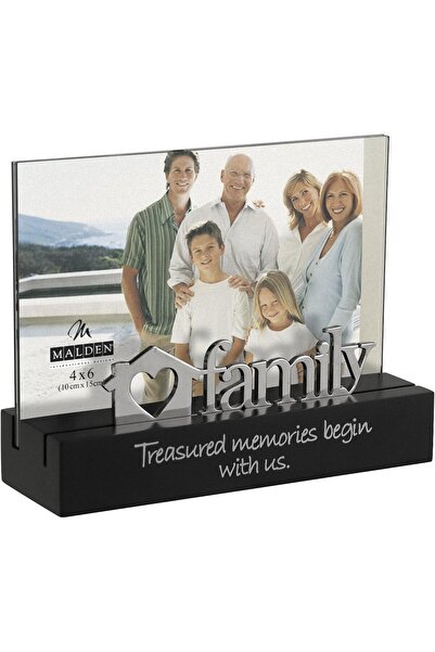 Malden إطار صورة عائلي بتصميم سطح المكتب من مجموعة إنترناشيونال ديزاينز، مقاس 4×6، أسود