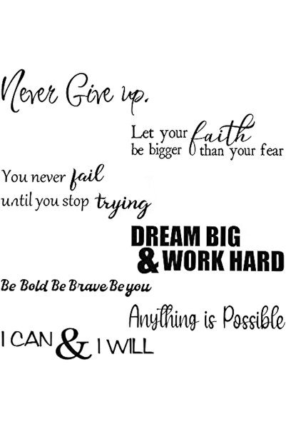 Emoda home Trove 5Pcs Inspirational Wall Stickers, Removable PVC Quotes Decal...