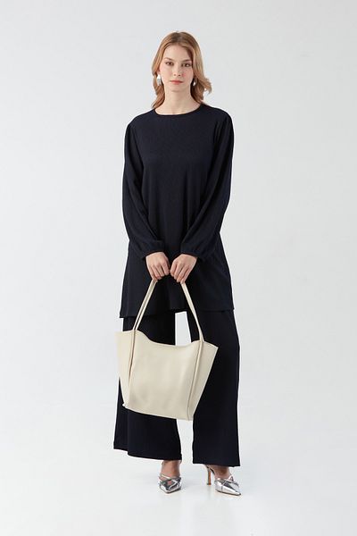 Fulla Moda Faux Leather Zippered Shoulder Bag