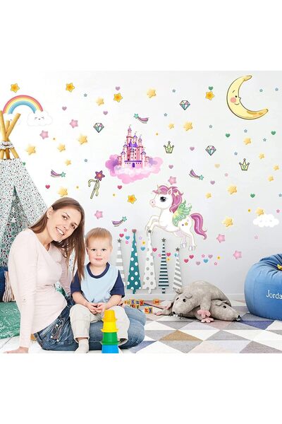SYOSI Glow in The Dark Stars and Unicorn Wall Decals, 174 pcs