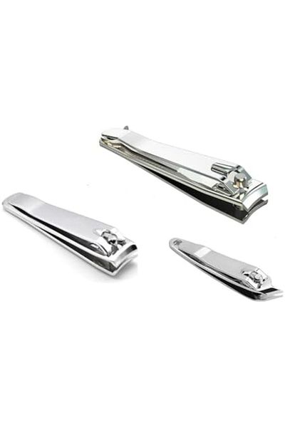 Other Set of 3 Ultra Sharp Stainless Steel Nail Clippers with Beveled Edge, Large and Small