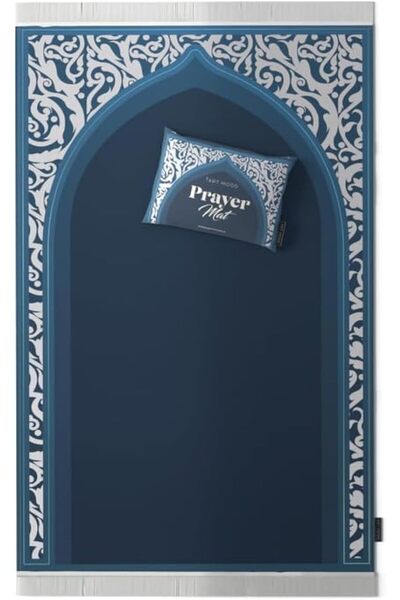 Generic ART MOOD HOME Velvet Prayer Rug - Blue, 68 x 117 cm