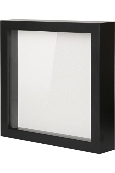 Muzilife إطار صورة صندوق الظل 8 × 8 مع لوح من الكتان، أسود