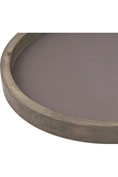 Stonebriar Rustic Natural Wood & Metal Candle Holder Tray, Brown, Large