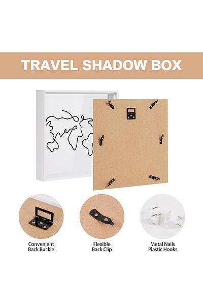 Generic TNTAIAHL Adventure Archive Box for Memories - 12x12 Travel Shadow Box with Slot, Life in a Box Trav