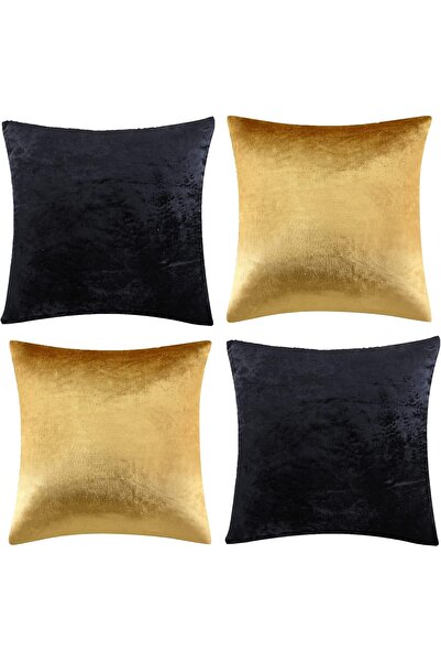 SYOSI أغطية وسائد مخملية مزخرفة مقاس 18 × 18، مجموعة من 4 قطع
