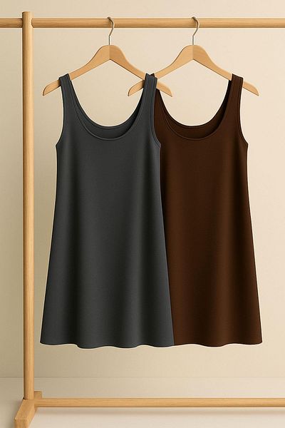 COTENCONCEPT 2 rochie de atlet din bumbac, cu bretele groase, linie A