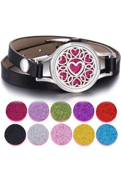 Generic Essential Oil Diffuser Bracelet Stainless Steel Aromatherapy Locket A...