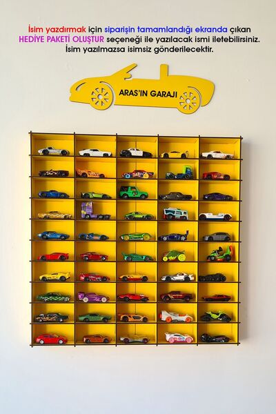 metafortoys Oyuncak Araba Rafı 50'li Sarı