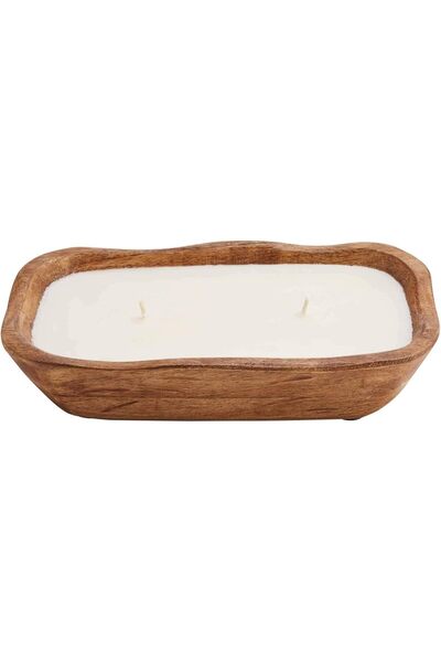 007 شمعة مود باي الصغيرة الخشبية - بنية، مقاس كبير