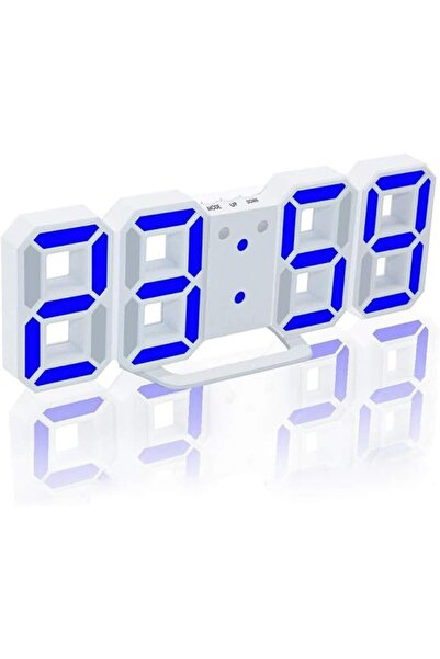 Zain Generic Walmeck 3D LED Digital Clock Glowing Night Mode Brightness Adjus...