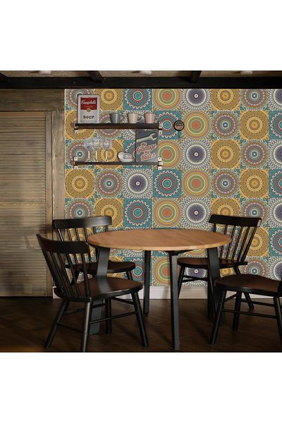 Generic Azonee Mosaic Wall Tile Stickers, 10Pcs Moroccan Peel and Stick Vinyl Wallpaper Tile Decals, 15x15c