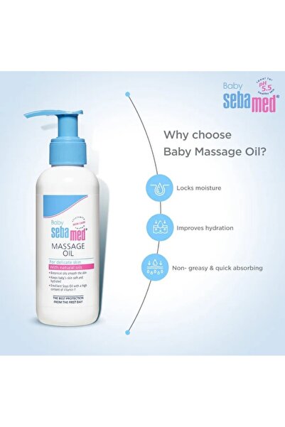 Sebamed Baby Massage Oil 150 ml Gentle Nourishing Oil for Soft, Smooth Baby Skin with Natural Moisturizers