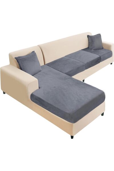 Arabest Sectional Couch Cover 4 Pieces Velvet Separate Couch Cushion Covers, ...