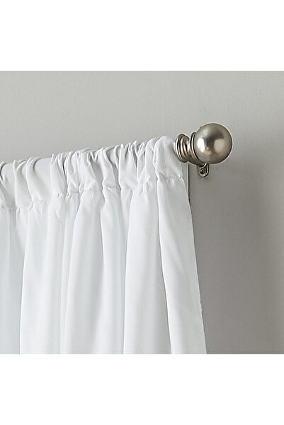 Curtainworks Ruffled Rod-Pocket Curtain Panel, White, 63 in, Polyester, Solid