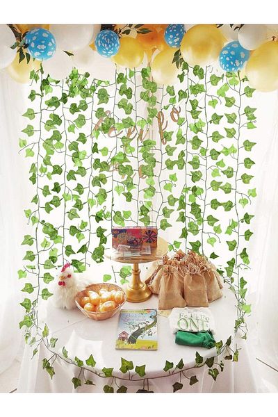 Generic DearHouse 12 Strands Artificial Ivy Leaf Plants Vine Hanging Garland Fake Foliage for Home Kitchen