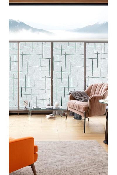 Sweet seven Frosted Window Privacy Film, Decorative Static Cling Vinyl (17.5 x 78.7 in)