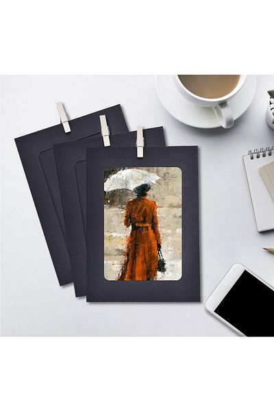 Generic ELECDON Kraft Paper Cardboard Photo Frame with Wooden Clips and String, Wall Decoration DIY Picture
