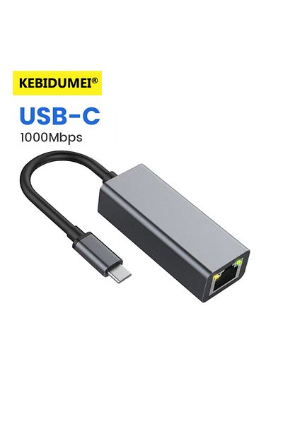 kebidu 1000m Type C To Rj45 Usb Type C Ethernet Adapter 1000mbps Usb 3.0 Rj45 Network Card For Macbook Pc W