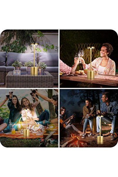 ENAR Exivor Wireless Rechargeable LED Touch Table Lamp 1200mAh, 3 Color Temperatures, White