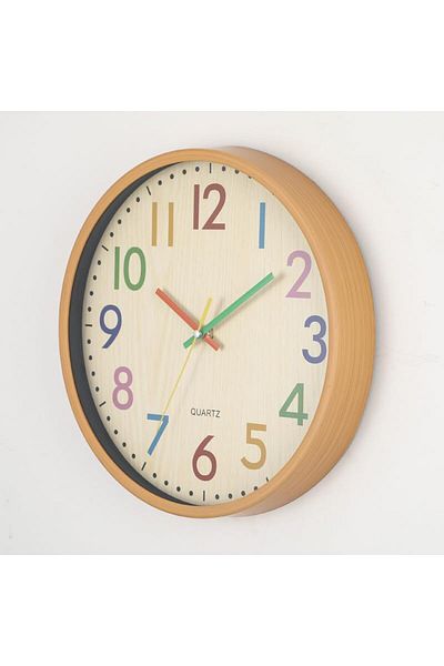 Generic ALMEKAQUZ 12 Inch Colorful Wall Clock for Kids - Silent Cartoon Clock, Round Decorative for Classro