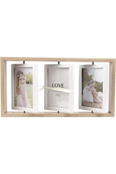 NALACAL إطار صورة عائم دوار، إطار صورة مكتبي مزدوج الجوانب مقاس 4×6 بوصة