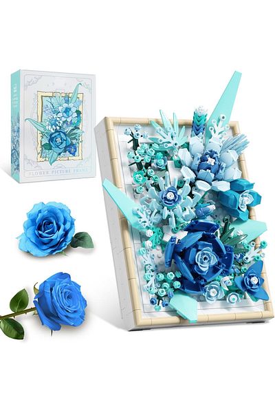 Generic KASTWAVE Flowers Building Set for Adults, Compatible with Lego Flowers Roses Plants Picture Frame,