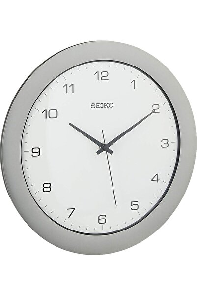 Seiko 12" Brushed Metal Quiet Sweep Office Wall Clock, Silver Tone