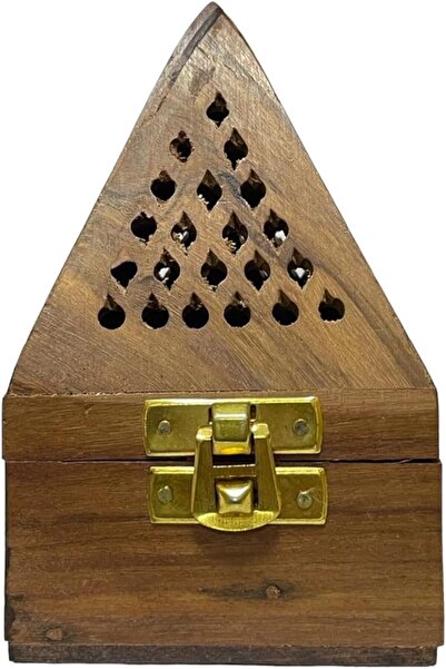 SAQOWARE Wooden Bakhoor Burner-Pyramid Shaped | Oud burner | Incense Bakhoor Charcoal Burner | Frank