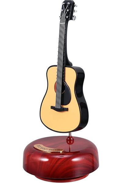 Generic Box Music Box Mini Guitar Figurines Musical Instrument Miniature Vintage Valentines Day Mothers Day