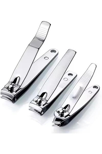 Other Set of 3 Ultra Sharp Stainless Steel Nail Clippers with Beveled Edge, Large and Small