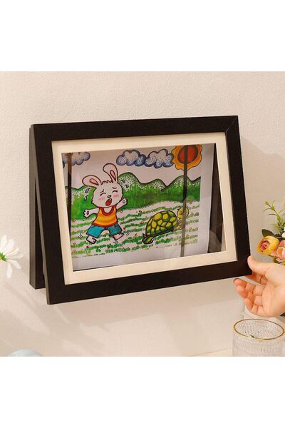 NALACAL Kids Art Frame 8.5x11 Black (2-Pack) – Front-Opening Picture Frames with Storage