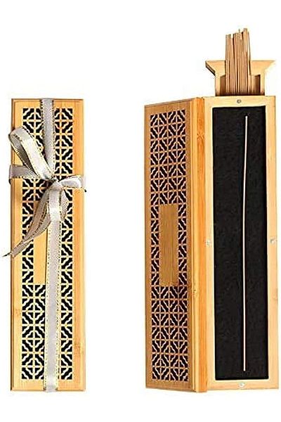 Generic Bakhoor BoSidin Oud Arabic Incense Burner Wooden Holder for Home, Office, Car, and Gift, - A12S