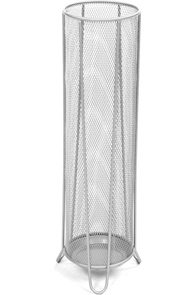 Mind Reader حامل مظلات للعصي والمظلات، شبكة معدنية، فضي