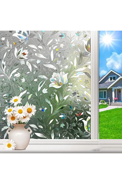 Arabest Blackout Window Film,Privacy Decorative with Tulip Design,Removable W...