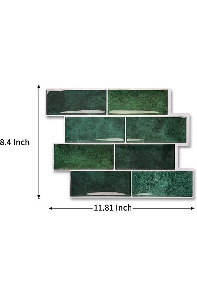 Generic Tazweeq Vinyl Peel and Stick Kitchen Backsplash Tiles, 12 x 8 Inch Self Adhesive Wall Tile, for Bat