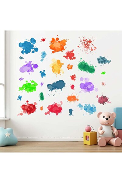 Amimagen Colorful Paint Splatter Wall Stickers - Graffiti Painting Splotches