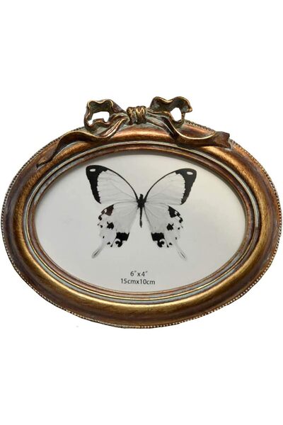 Generic إطار صورة بيضاوي عتيق من سيكو، مقاس 4×6، مزخرف على سطح الطاولة والجدا...