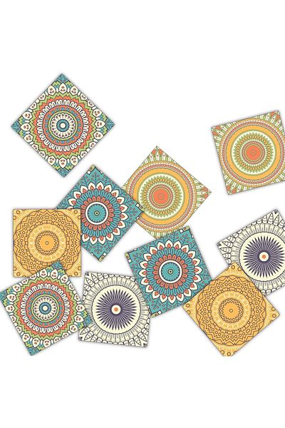 Generic Azonee Mosaic Wall Tile Stickers, 10Pcs Moroccan Peel and Stick Vinyl Wallpaper Tile Decals, 15x15c