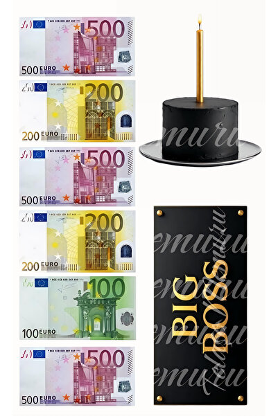 telaşe memuru Hazır Kesilmiş - 8 Adet Euro - Hediye (GOLD MUM-BÜYÜK PATRON YAZISI) Pasta Süsü Yenilebilir Kağıt